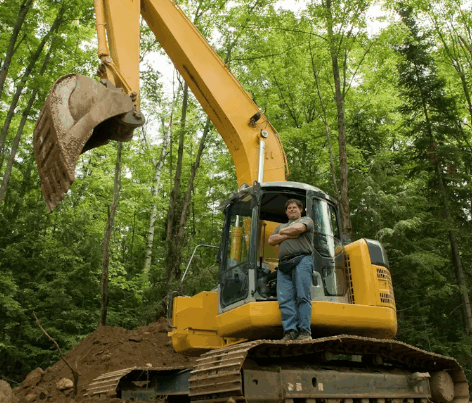 Trail construction team working on an eco-friendly path with Conservation United surety bonds
