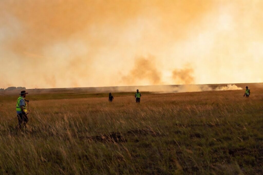 Nonprofit conservation organization using Conservation United prescribed fire insurance during a habitat restoration burn